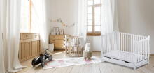 Kiddos Julia Art.191495 White Baby cot with drawer, 120x60 cm