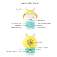 Alilo Smart Hare G9 RU – Interactive Musical Player and Developmental Toy for Children from 0+, with Russian Voice and 8GB Memory, Safe Silicone Ears, and Night Light
