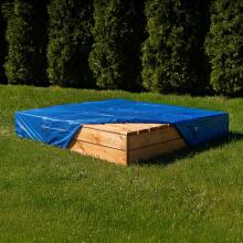 Bebe Basic Wood Sandbox Art.199231 Natural  sandbox with a lid and a bench, 120x120 cm