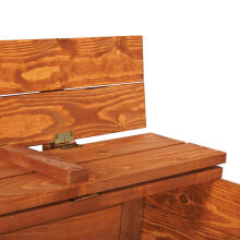 Bebe Basic Wood Sandbox Art.199231 Natural  sandbox with a lid and a bench, 120x120 cm