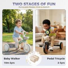 LOL-FUN  Balance Bike Tricycle Art.202896 A children's balance bike for children from 1 year old, adjustable, with a basket and removable pedals.