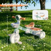 LOL-FUN  Balance Bike Tricycle Art.202896 A children's balance bike for children from 1 year old, adjustable, with a basket and removable pedals.