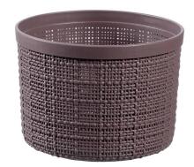 Basket with lid Jute round 2L &Oslash;17x13cm purple-brown