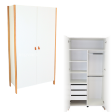 La Bebe™ Scandi Wardrobe Art.21057 White/Natural