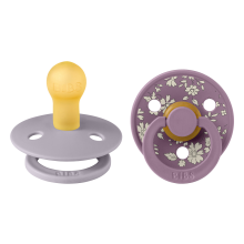Bibs Liberty Colour Round Art.211658 Capel/Fosil Grey Soothers 0-6 m, 100% natural