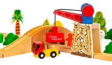 Ecotoys puidust rongikomplekt, 78 osa