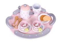 Ecotoys puidust teeserviis, roosa