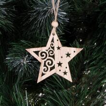 CA0665 WOODEN DECORATION 6 PCS. (STAR)