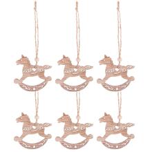 CA0663 WOODEN DECORATION 6 PCS (REINDEER)