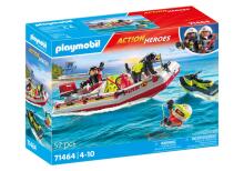 PLAYMOBIL ACTION HEROES Fireboat with Aqua Scooter 71464