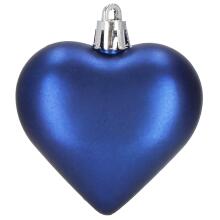 Christmas baubles Springos CA1158 8 pcs 7 cm heart-shaped, navy blue