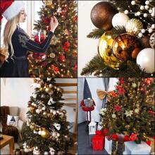 Christmas baubles Springos CA1176 2 pcs 15 cm gold