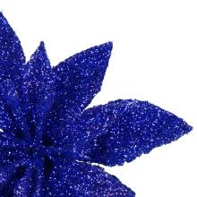 Bethlehem star, artificial poinsettia flower Springos CA1239 navy blue with glitter