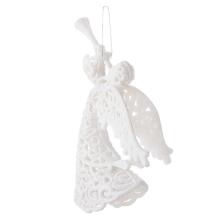 Christmas ornament white angel for the tree Springos CA0049 16.5 cm