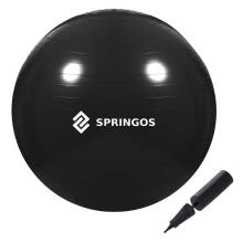 Fitness bumba Springos FB0015 85 cm ar pumpi melna