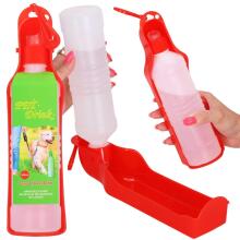 Water bottle for dogs and cats with a drinker, travel Springos PA0296 500 ml red bottle