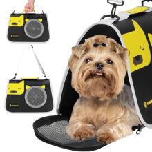 Cat, rabbit, dog carrier Springos PA0234 up to 10 kg, 24 x 40 x 24 cm, black-yellow-grey