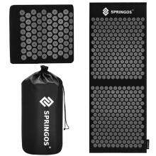 Acupressure mat with spiked cushion, body stimulator, relaxation massager, Springos FA0153 black