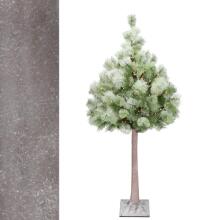 Artificial Christmas tree with lighting on a trunk Springos CL0860, 128 LED, 150 cm, snow-covered