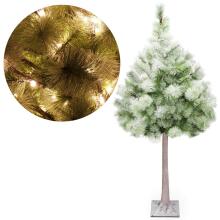 Artificial Christmas tree with lighting on a trunk Springos CL0860, 128 LED, 150 cm, snow-covered
