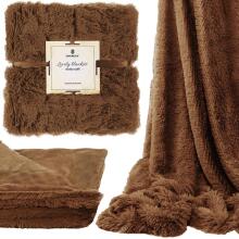 Bedspread, throw blanket Springos HA7056, 160x200 cm, double-sided sofa blanket, brown