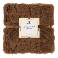 Bedspread, throw blanket Springos HA7056, 160x200 cm, double-sided sofa blanket, brown