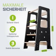 Wooden Learning Tower Art.224032 Black