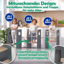 Wooden Learning Tower Art.224048 Grey
