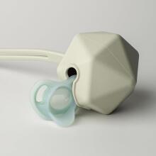 TOMMEE TIPPEE silicone pacifier with pacifier case and teething ring, green, 433610