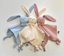 Muslin Cuddle Cloth Bunny Peach