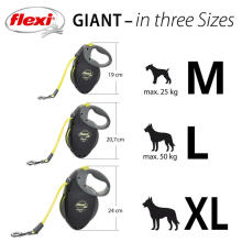 Flexi Retractable pavada FLEXI GIANT NEON lente M 8m