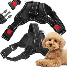 Adjustable dog harness Springos PA0304, size M, 19-35 kg, pressure-free, black