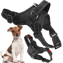 Adjustable dog harness Springos PA0305, size L, 36-55 kg, pressure-free, black