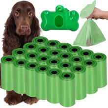 Dog waste bags Springos PA0255, 432 pcs, with dispenser, 24 rolls, green