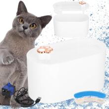 Cat and dog water dispenser Springos PA0315, pet fountain 3 L, illuminated, waterproof IPX8, white