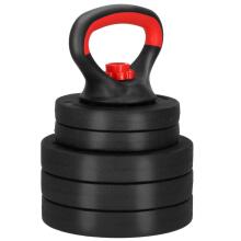 Adjustable weight kettlebell Springos FA1673, 10 kg, 5-plate set, black/red