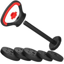 Adjustable weight kettlebell Springos FA1673, 10 kg, 5-plate set, black/red