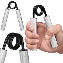 Metal hand gripper, resistance 45 kg for hand exercises, Springos FA0149, silver-black