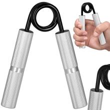 Metal hand gripper, resistance 45 kg for hand exercises, Springos FA0149, silver-black