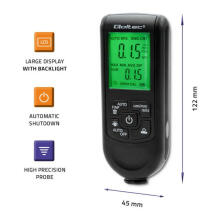 Krāsas biezuma mērītājs ar LCD displeju | 0 ~ 2000 um
