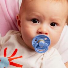 Bibs Liberty Colour Round – Pin Sky Blue Mix Art.226677 Pacifier, 100% natural  6-18  (2pcs)