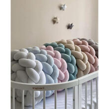 Bebe Basic Bumper Art.227043 Velour Grey  Bed bumper