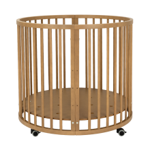 La Bebe™ Box Novi Mila Rond   Art.227060 Amber Oak Stylish round wooden crib