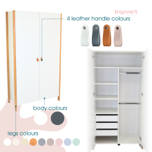 La Bebe™ Scandi Wardrobe Art.227072 White/Cappucino