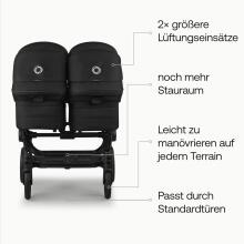 Bugaboo Donkey 6 Twin Art.227114 Heritage Black Bērnu Universāli Transformējami rati dvīņiem
