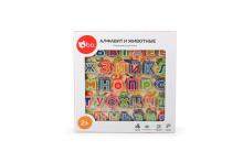 Bo Wooden Puzzle RU Art.227497 Educational wooden puzzle "Alphabet and animals" (In Russian lang.)