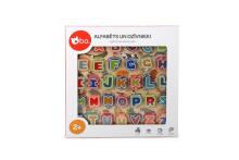 Bo Alphabet LV Art.227510 Educational wooden puzzle "Alphabet and animals" (In Latvian lang.)