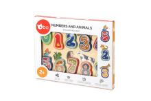 Bo Wooden Puzzle Art.227512 Educational wooden puzzle "Numbers and animals"