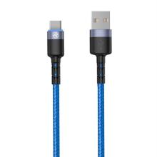 Tellur Data Cable USB to Type-C with LED Light 3A 1.2m Blue