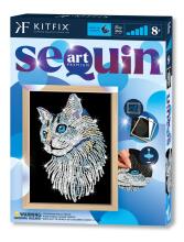 KITFIX DIY set Sequin Art Blue Premium White Cat